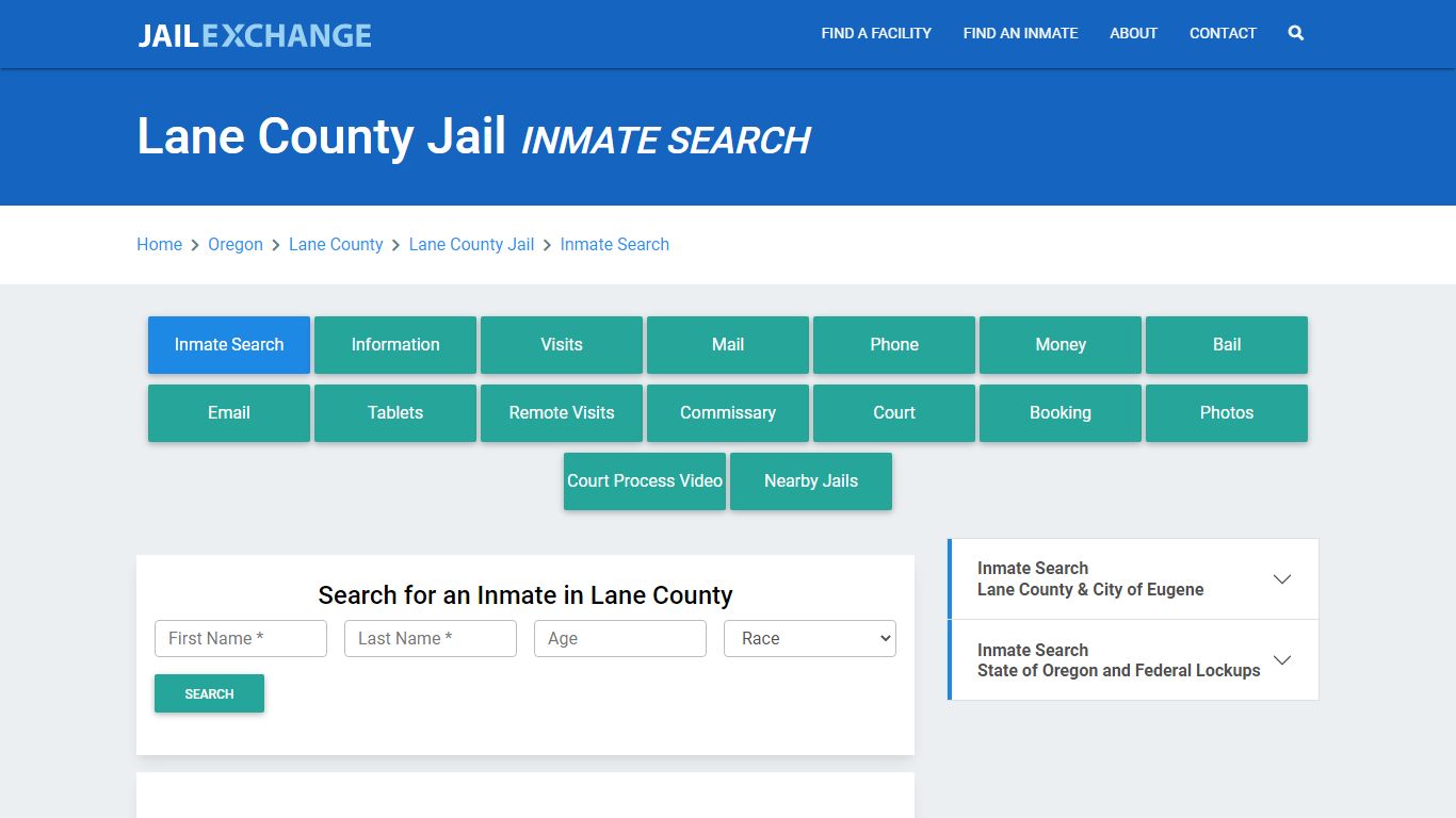 Lane County Jail, OR Inmate Search: Roster & Mugshots